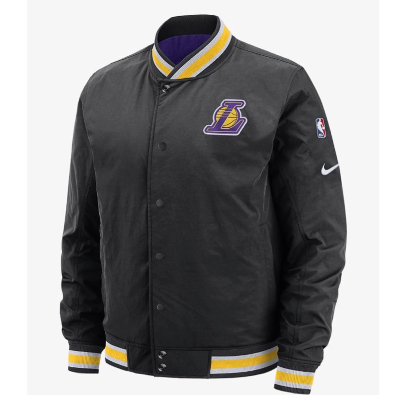 NIKE NBA JACKET LAKERS 湖人隊 保暖 運動休閒 棒球外套 男裝 AV3544-010 黑10811