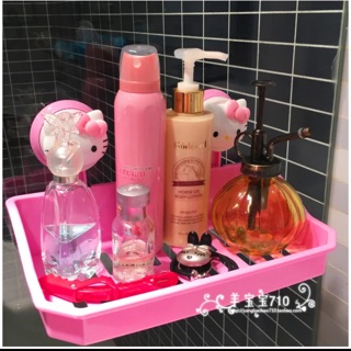 日式Hello kitty 吸盤式收納架 收納籃 香皂架 浴室收納盒 廚房收納架 三角置物架