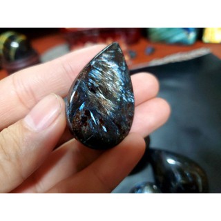 藍閃石、黑龍晶裸石。