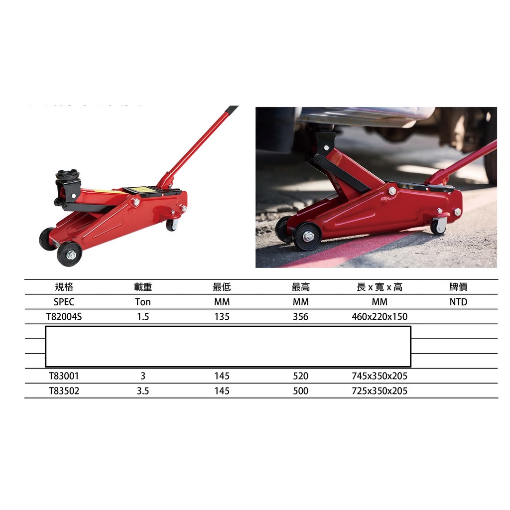 WIN五金 1.5T-3.5T油壓千斤頂 頂車架2T千斤頂 頂高 臥式 四輪千斤頂 手提千斤頂 汽車用 4輪千斤頂 頂高