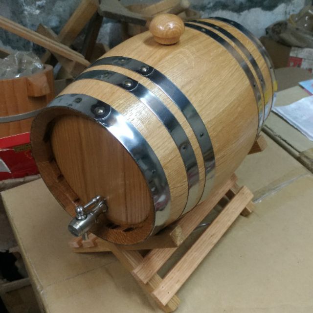 台灣製作 全新 無內膽 橡木桶 橡木酒桶 儲酒桶 釀酒桶 (4公升)