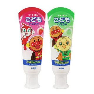 日本進口 LION 獅王牙膏 兒童牙膏 麵包超人牙膏 草莓 哈密瓜 40G