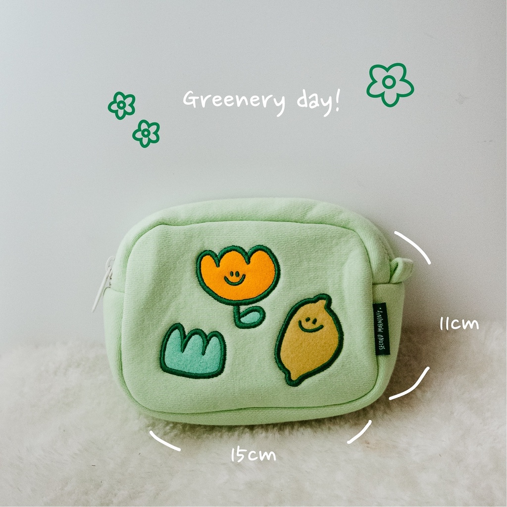【second morning】降價售！韓國文青風 文創商品 Greenery day! 檸檬粉綠小包