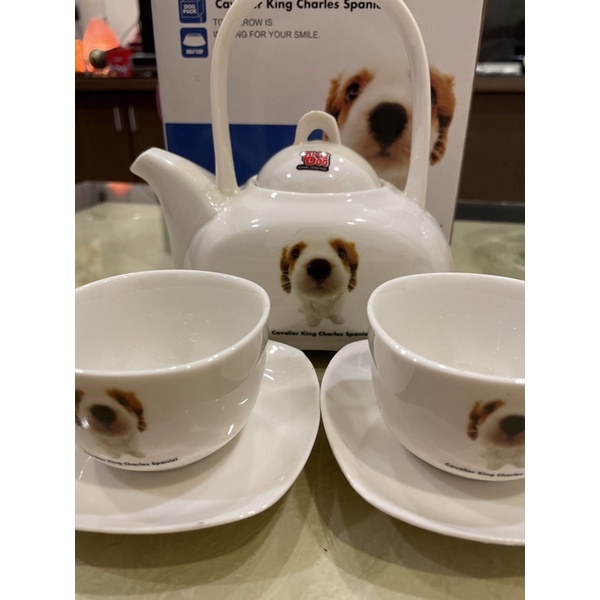大頭狗茶具組·茶壺1·茶杯2．點心盤2
