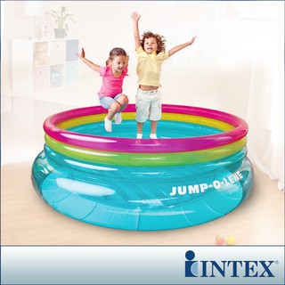 【INTEX】兒童圓形三色透明跳跳床/球池-寬203cm 15140060(48267NP)