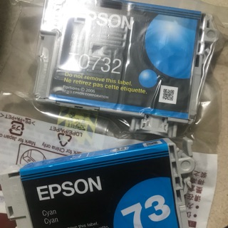 EPSON T0732 原廠藍色墨水夾2個（1個120）