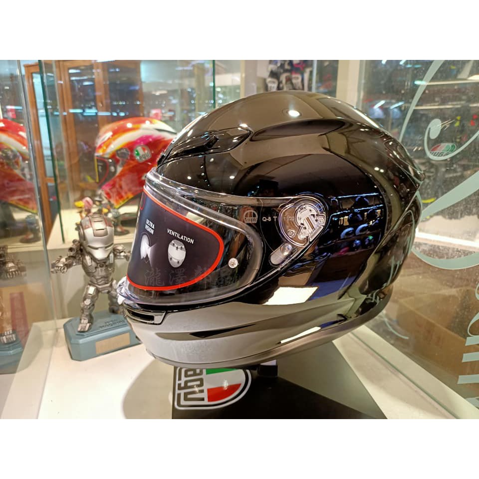 瀧澤部品 義大利 AGV K6 亮黑 全罩安全帽 碳纖複合纖維 素色 K-6 亞洲版 透氣舒適 通勤 機車重機 雙D扣