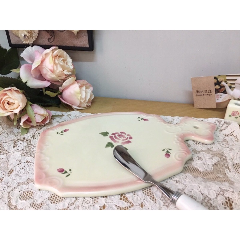 現貨 Many 玫瑰 陶瓷古典 起司板 餐桌食器 日本製