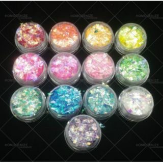 水晶滴膠 UV膠 光療美甲 糖果紙貝殼紙 13色美甲亮片碎玻璃片DIY 5G裝 新增超細款 史萊姆可用