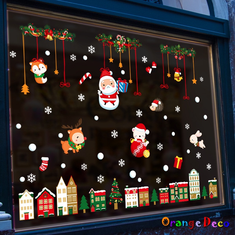 【橘果設計】聖誕老人吊飾靜電款 聖誕老公公壁貼 聖誕耶誕壁貼 聖誕裝飾貼 聖誕佈置 壁貼 牆貼 DIY組合裝飾佈置