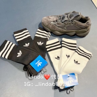 Linda❤️代購 Adidas 愛迪達 中筒襪 襪子 三葉草 運動襪 黑白 黑色 S21490 白色 S21489