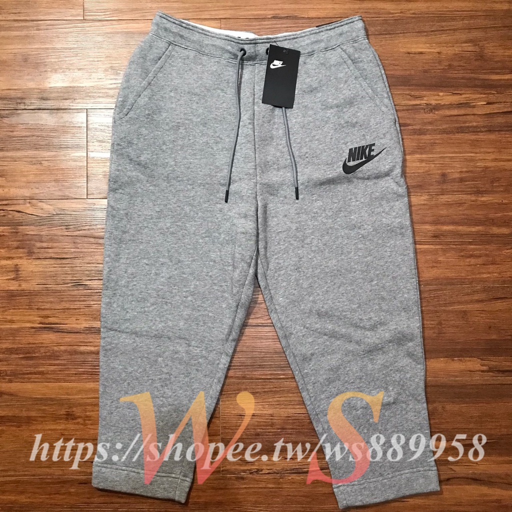 【WS】NIKE AS W NSW 女款 灰黑 基本 LOGO 運動 休閒褲 棉褲 長褲 七分 857393-091