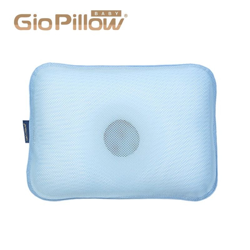 GIO Pillow 超透氣護頭型嬰兒枕頭-藍色