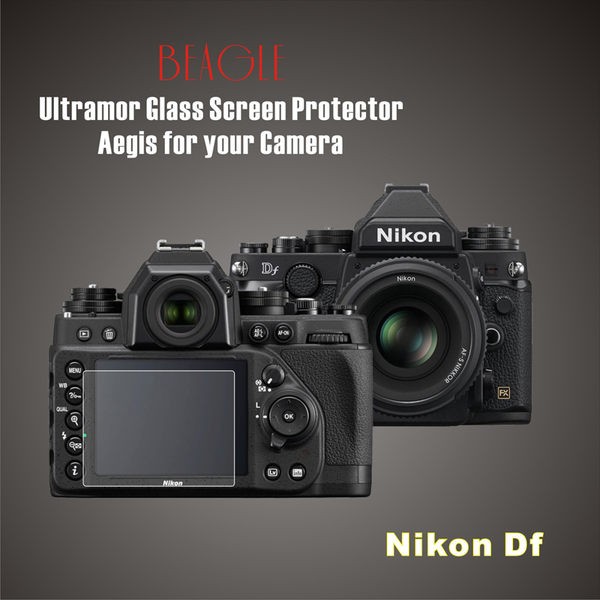 (BEAGLE)鋼化玻璃螢幕保護貼 NIKON Df 專用-抗指紋油汙-耐刮硬度9H-防爆-台灣製(2片式)