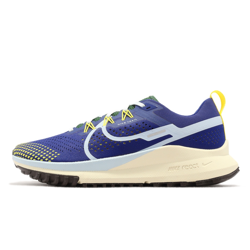 Nike 越野跑鞋 React Pegasus Trail 4 藍 螢光黃 男鞋 戶外 【ACS】 DJ6158-400