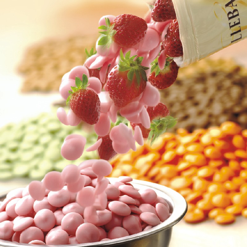 ㊝ ▛亞芯烘焙材料▟  嘉麗寶 草莓風味巧克力鈕扣 調溫巧克力 CALLEBAUT  100g 250g 500g