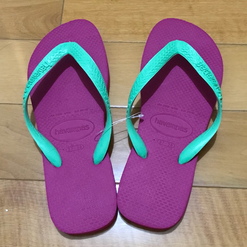 havaianas 哈瓦仕 巴西人字拖 37-38 桃+綠雙色款