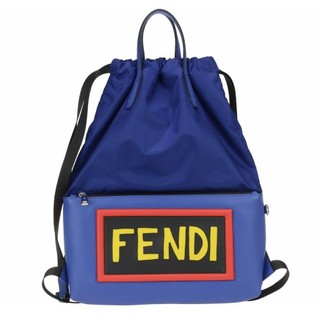 fendi 7vz034 vocabulary 牛皮及 pvc 手提後背兩用包 藍色