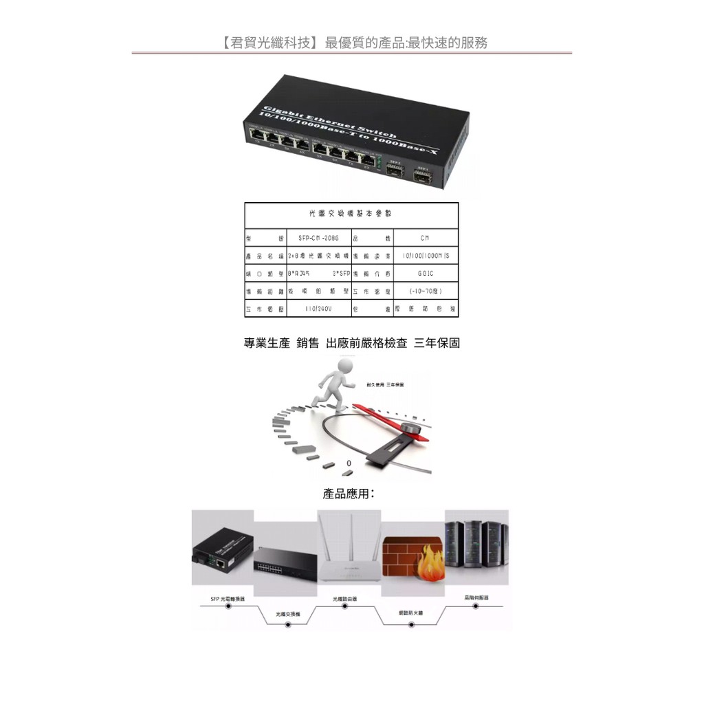 2F+8C光纖交換機/fiber switch/switch hub 光纖