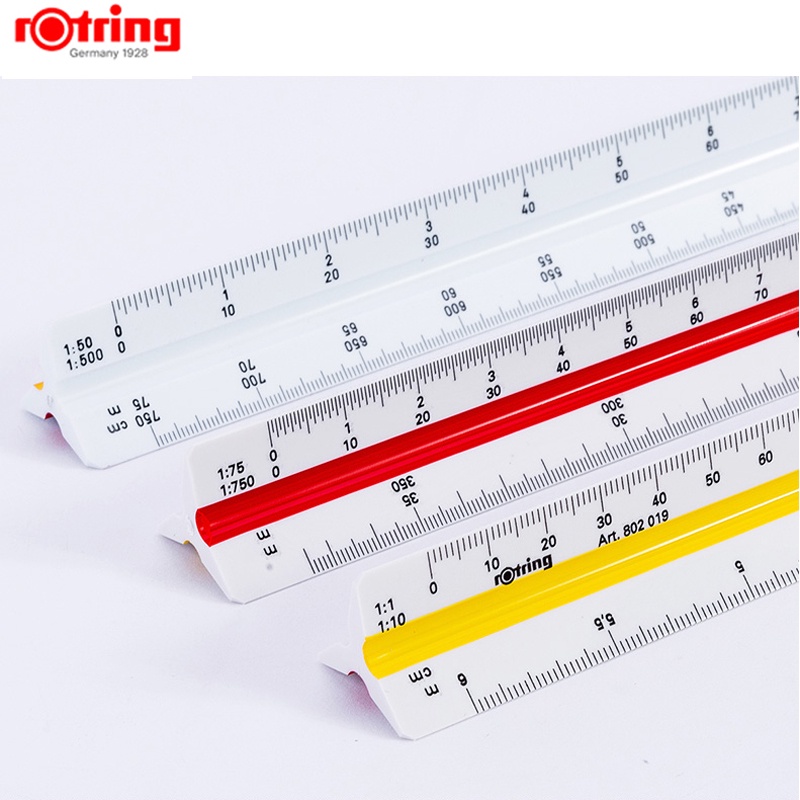 Rotring 紅環三棱比例尺 30 厘米專業設計繪圖工具德國製造