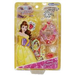 迪士尼公主首飾組-美女與野獸 貝兒香水寶盒飾品組(內含2個戒指小寶盒貼紙手鍊)