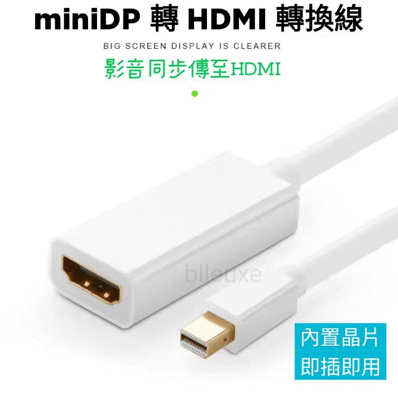 MiniDP轉HDMI DisplayPort轉HDMI 轉接至HDMI螢幕 MAC接HDMI電視 mini DP