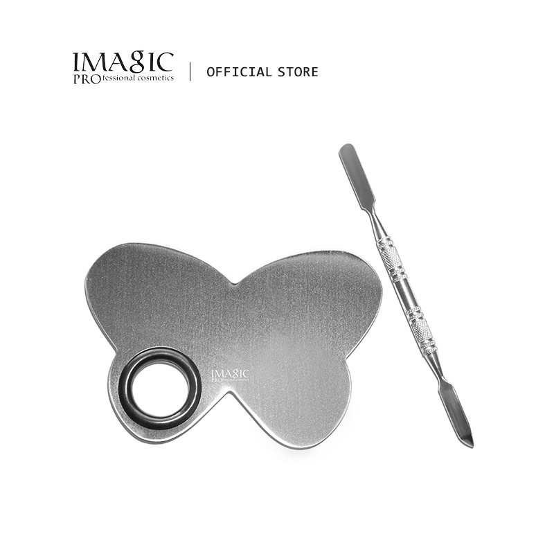 IMAGIC彩妝不銹鋼調色板蝴蝶調色盤專業美甲調色棒化妝板