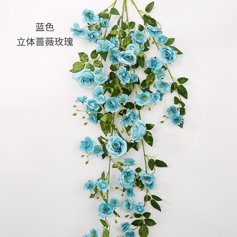 仿真玫瑰花藤薔薇花假花藤條客廳空調管墻面裝飾花藤藤蔓壁掛塑料 蝦皮購物