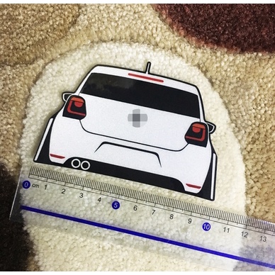 現貨-【VAG】VW-福斯-汽車通用型-車貼-POLO小車型剪影HF後窗裝飾汽車-反光貼紙