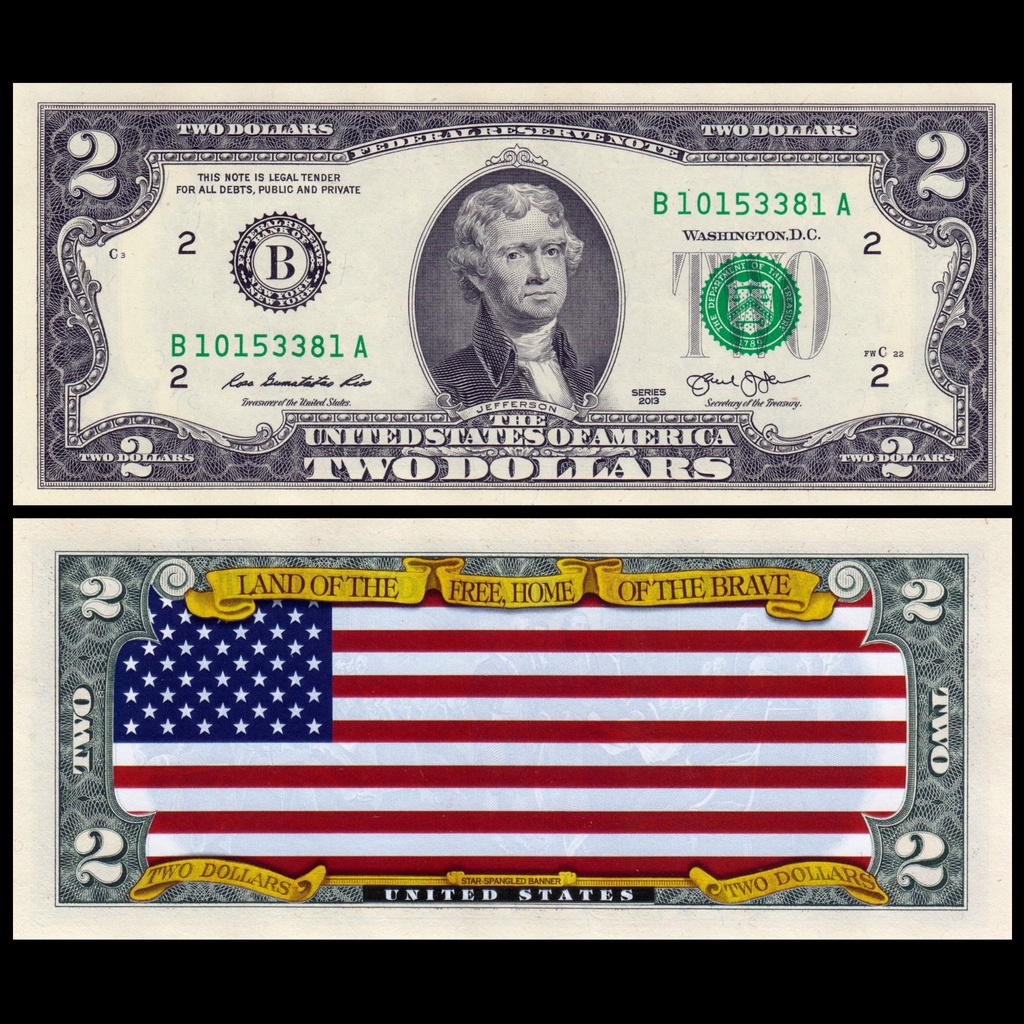 麥擱問阿 彩色版真鈔 滿版美國國旗 2美元 夏威夷 紐約 華盛頓 川普 拜登 美金美元 混合塑料 鈔票 美國 非現行流通