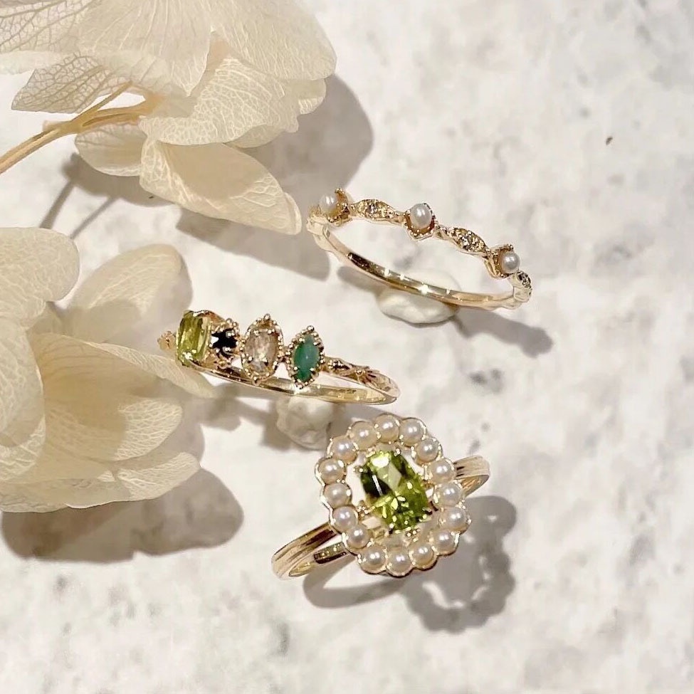 CEDONY | 天然珍珠包邊系列 橄欖石專區 專櫃agete同款 | 耳墜 耳釘 戒指