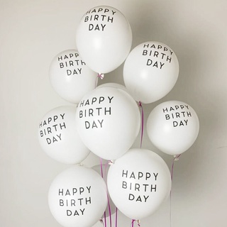 HAPPY BIRTHDAY TO YOU生日快樂氣球 字母印白色乳膠氣球 房間背景布置