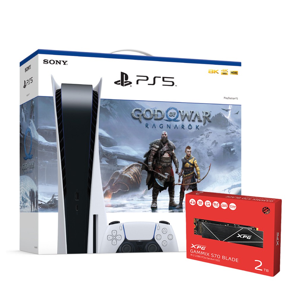 PS5 PlayStation5 戰神 諸神黃昏同捆主機 +2TB固態硬碟組合 現貨 廠商直送