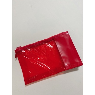 ck透明感收納袋紅色/化妝包