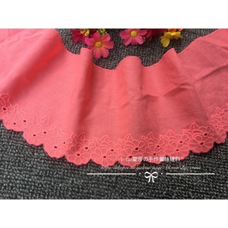 《iAsa愛莎の》手作材料✂新品抹茶綠草莓紅橘粉綠棉布鏤空刺繡diy娃衣洋裝髮飾設計師棉布蕾絲輔料