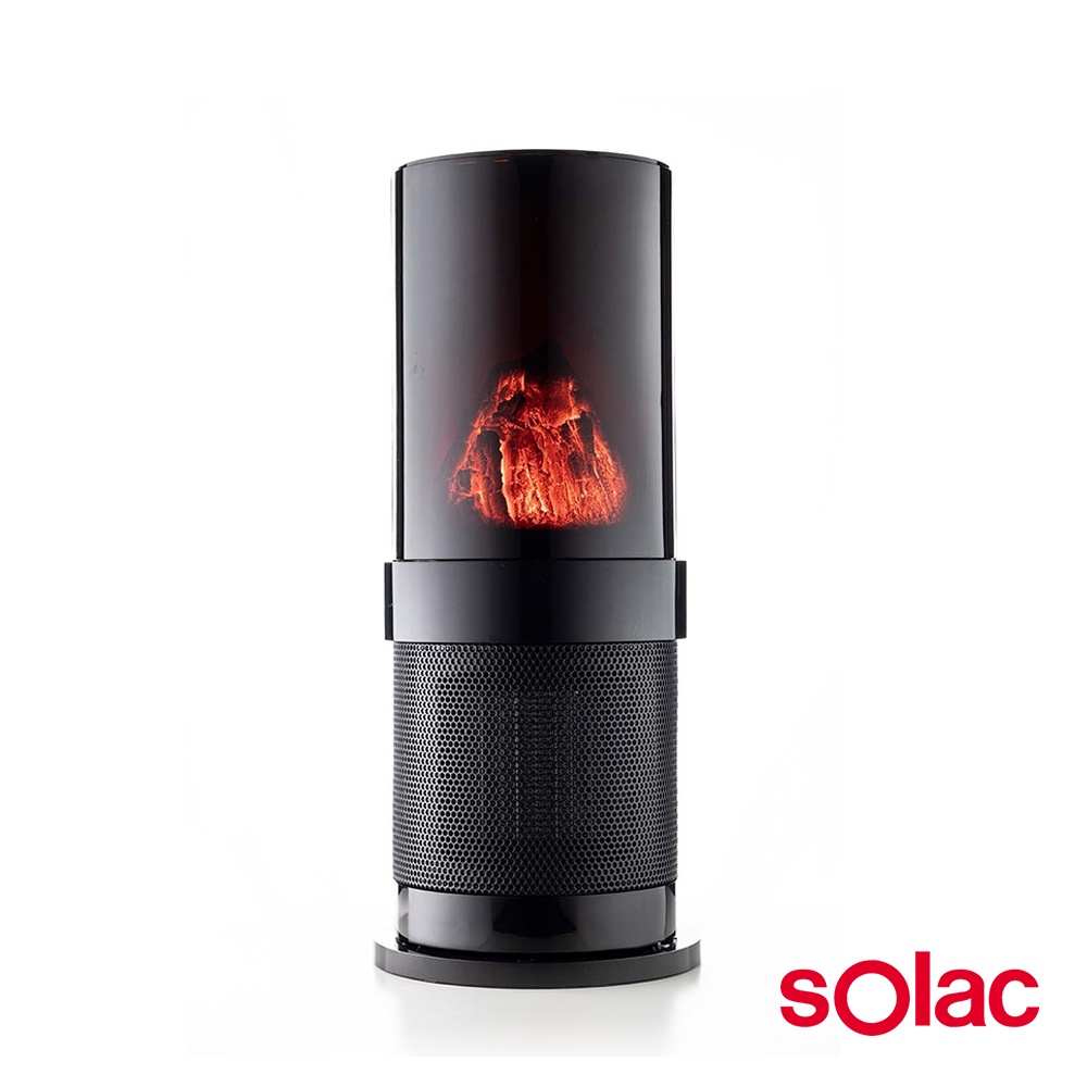 sOlac SNP-A05B 3D復古壁爐陶瓷電暖器 電暖爐 炭黑色 公司貨