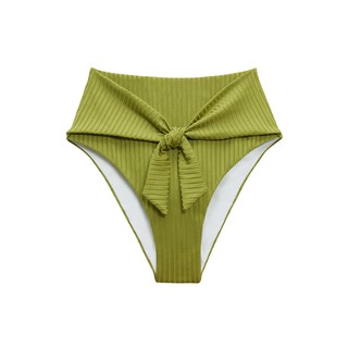 LeRêve Paris－AIRise 法式綁結修身高腰泳褲－酪梨綠 可調式 高腰 顯瘦 遮肚 修身款