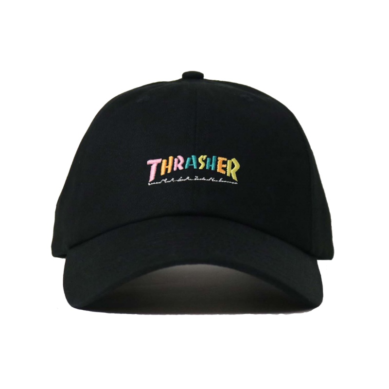 THRASHER 日線 TH0120-5103 HOMETOWN 70S TONE DAD CAP 棒球帽 老帽 黑色