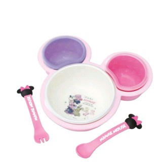 日本 迪士尼 Disney 兒童餐具組 附湯叉碗蓋 6件組 米奇-米妮 禮盒組 彌月禮