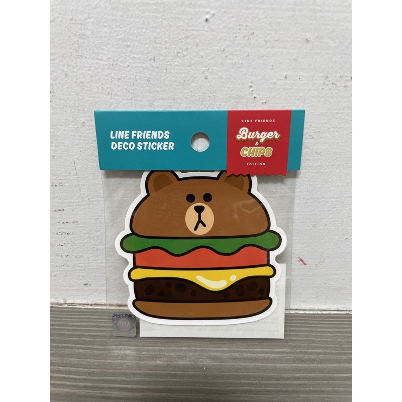 全新LINE FRIENDS漢堡熊大貼紙