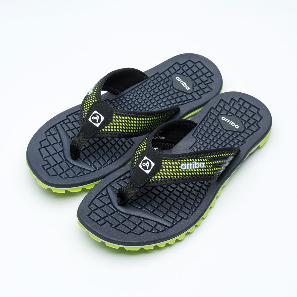 ARRIBA艾樂跑男女鞋-異材質防滑夾腳拖鞋-綠/藍(62489)