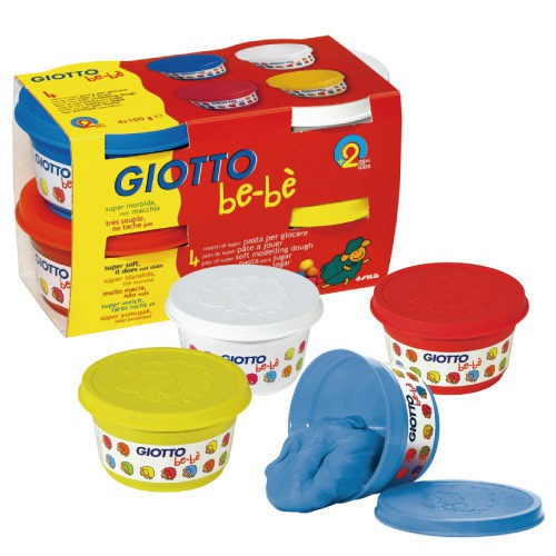 【義大利 GIOTTO】寶寶超軟黏土(4合1)(紅黃藍白)  產地：義大利