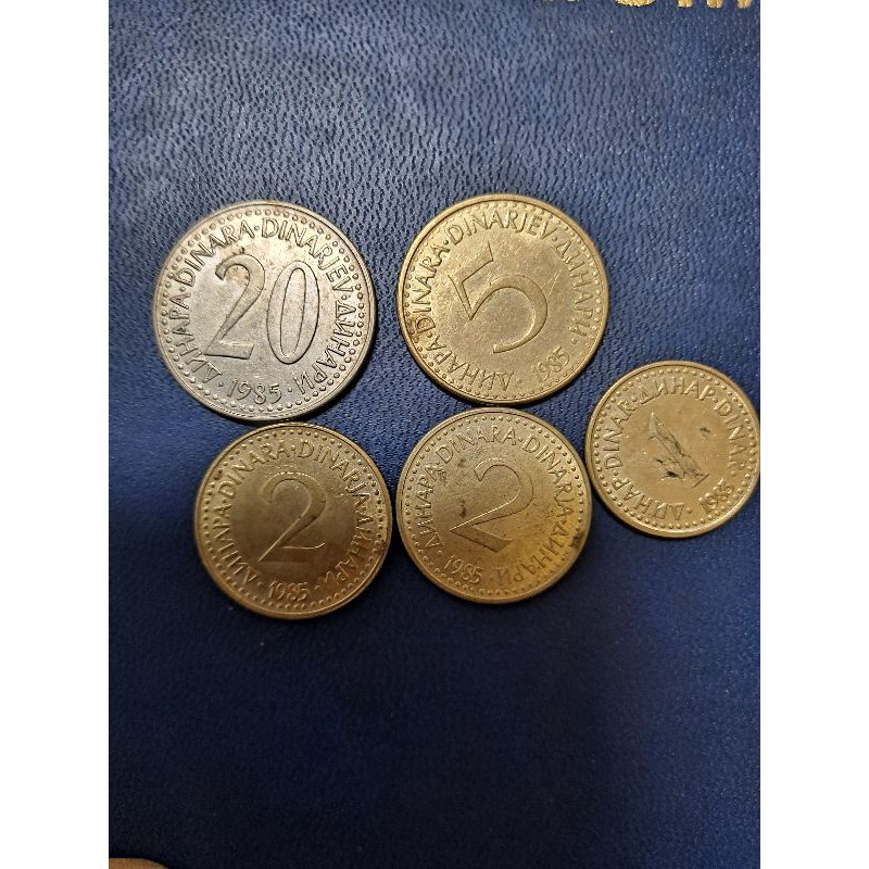 南斯拉夫硬幣收藏 20第納爾, 1983～1985年五枚一套