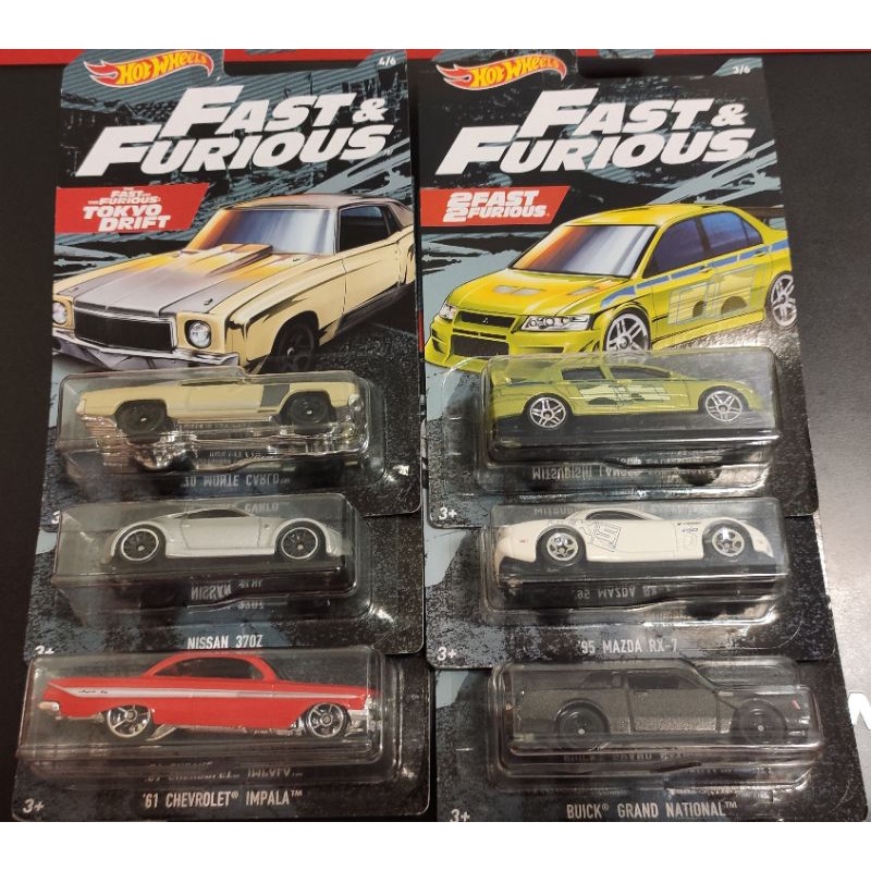 Hot wheels 風火輪 fast and furious 6車組 evo rx7 buick 370z 玩命關頭