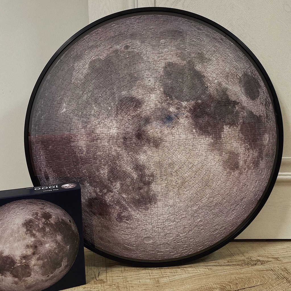 客製 【相框】 加拿大FourPoint月亮 1000片 月球拼圖 裱鋁合金畫框 地球圓形掛墻框