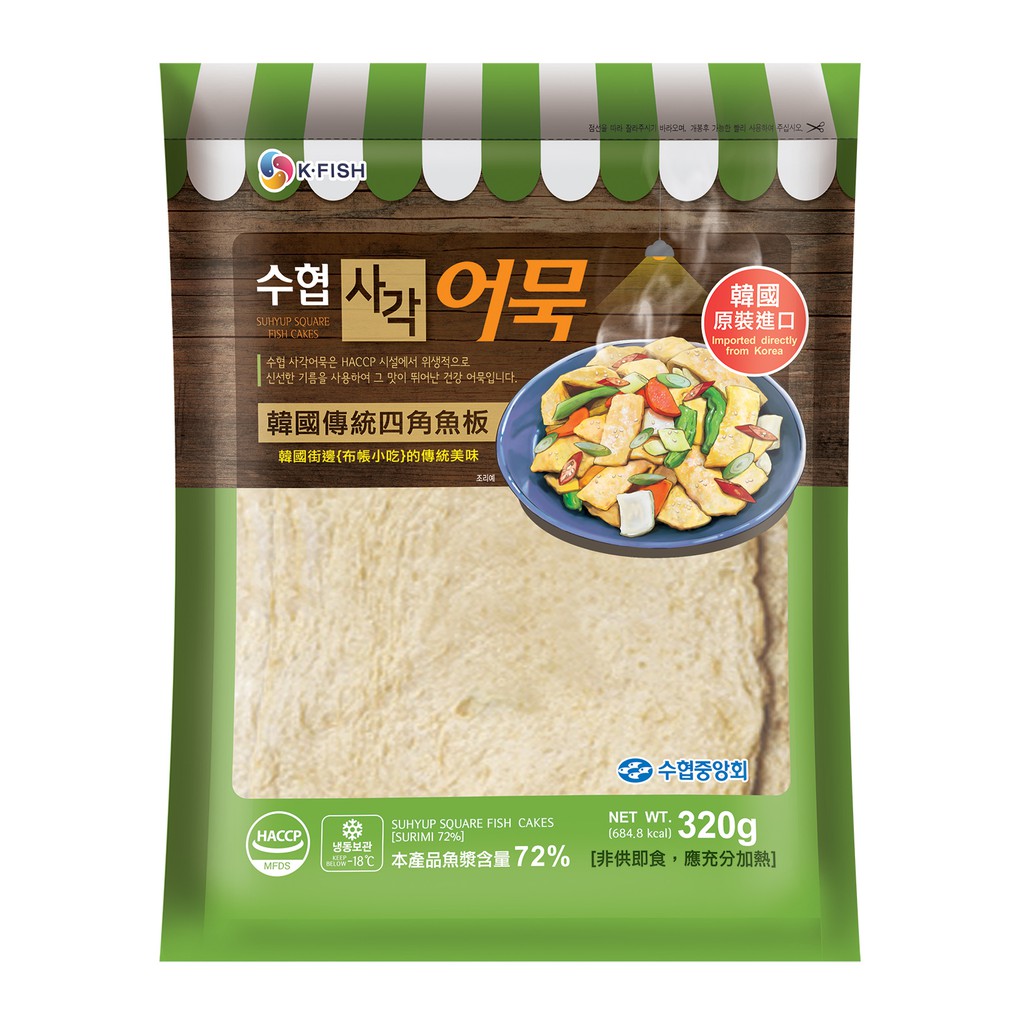 韓國水協 原裝進口傳統四角魚板料理加熱即食320g 蝦皮購物