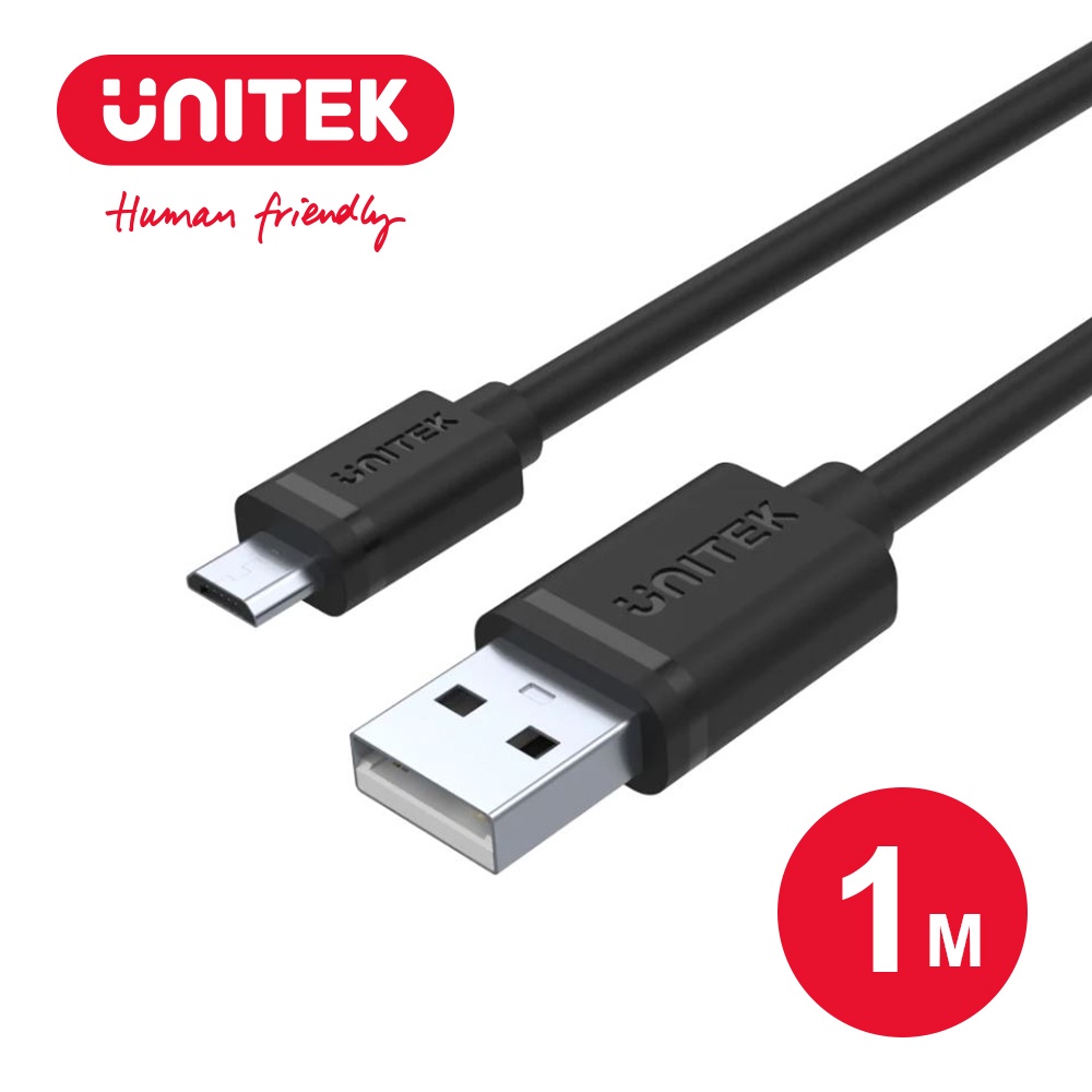 UNITEK USB2.0 USB-A轉Micro USB轉接線(公對公)1M(Y-C451GBK)