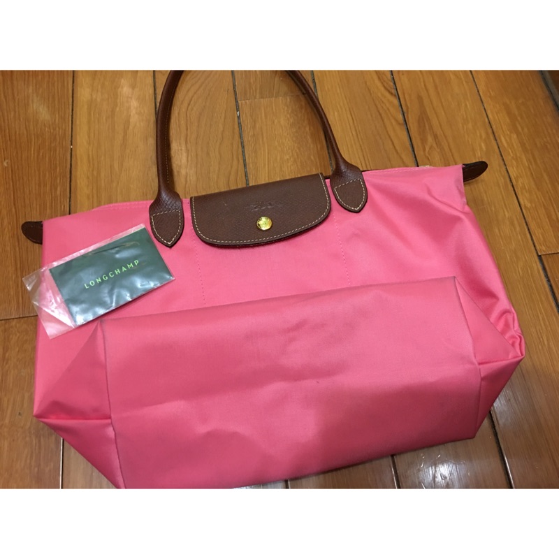 Longchamp 粉色M長帶 包包