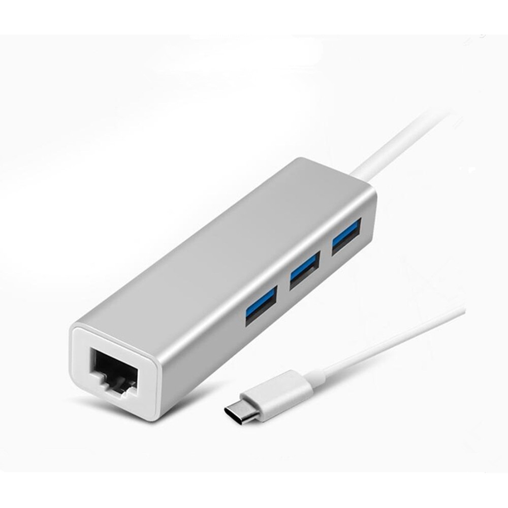 品名: 隨插即用 Type-C to USB 3.1 HUB集線器/RJ45高速網卡/1000Mbp(顏色隨機) J-1