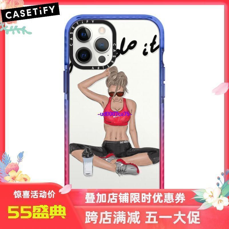 CASETiFY適用于iPhone 12 11 Po Max XS XR瘦瘦瑜伽少女手機-ud0007ca75殼♬